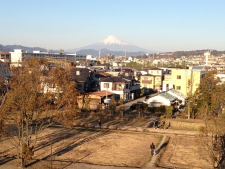 登呂遺跡内登呂博物館展望所からの富士山