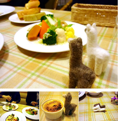 料理をいただく