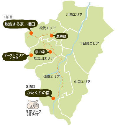 地図 松代からかたくりの宿へ
